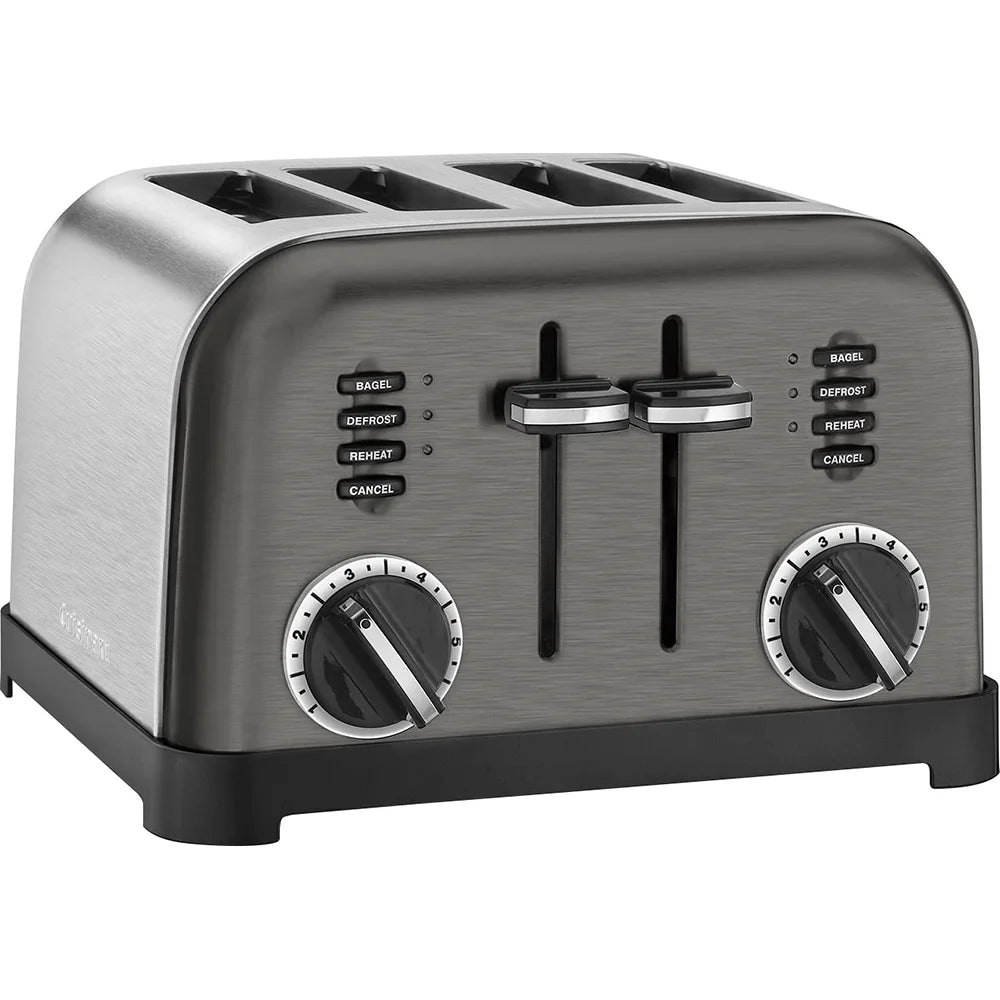 4-Slice Black Metal Toaster O716