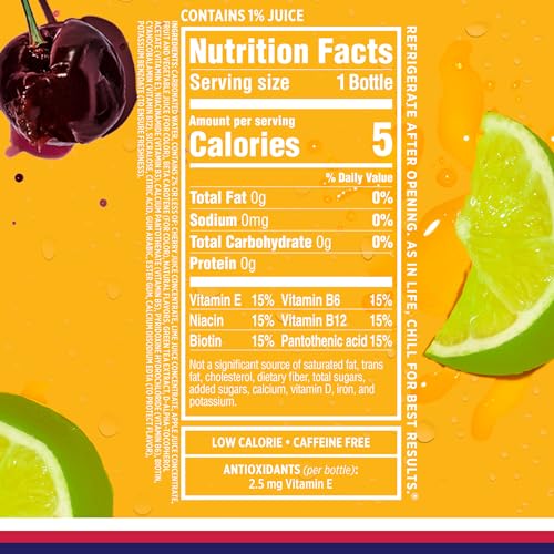 Black Raspberry Sparkling Water, 17 fl oz Bottles (Pack of 12) Q747064