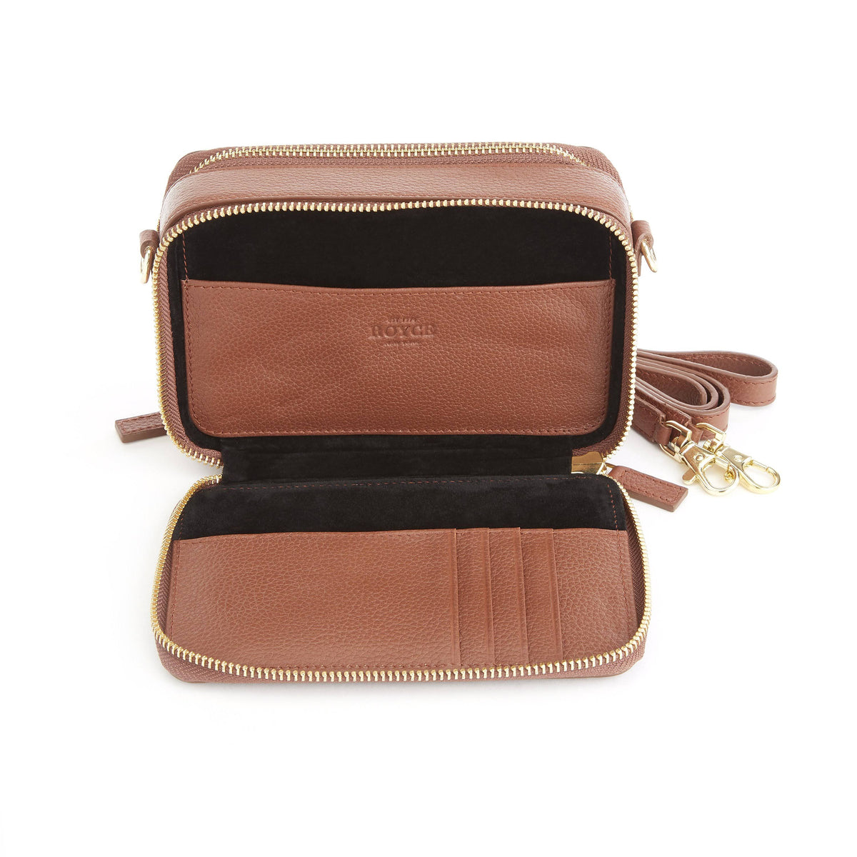 Leather Crossbody Camera Bag - Brown E88417