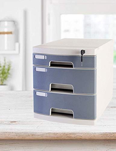 3 Layers A4 Plastic Storage Cabinet with Lock Q496069
