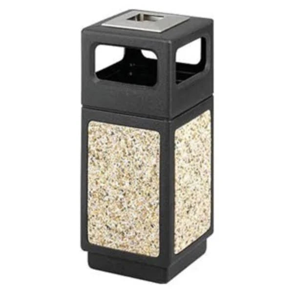 Black 15-Gallon Panel Trash Can Y787044