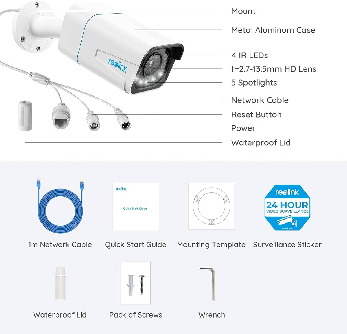 4K PoE Outdoor Security IP Camera with 5X Optical Zoom W54333