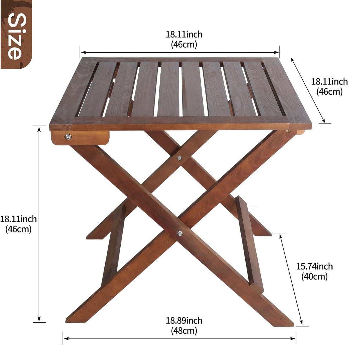 Wooden Folding Square Coffee Side Table E941506