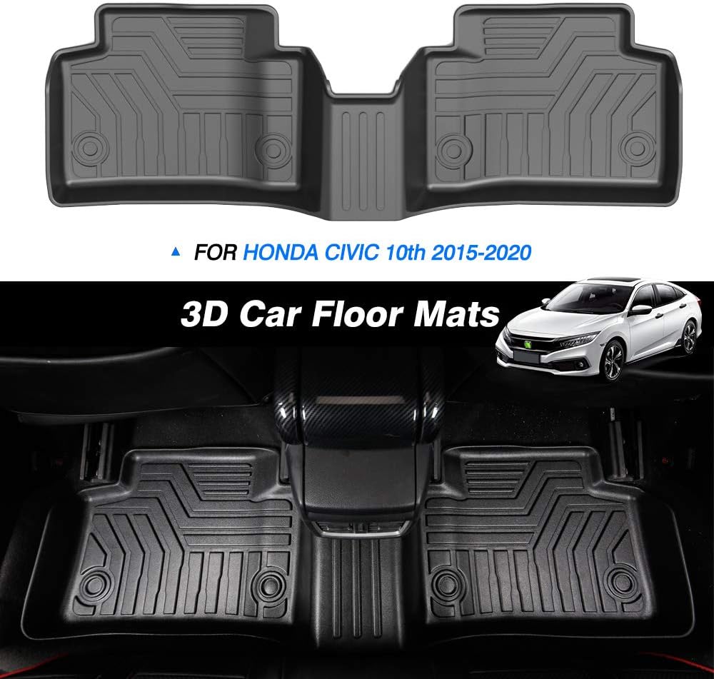 Black 2 Row Carpet Floor Liner Set I759