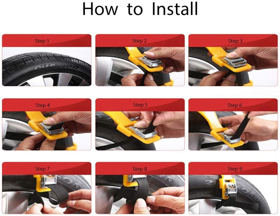Anti-Skid Snow Chains for Tyres 8Pcs H64755