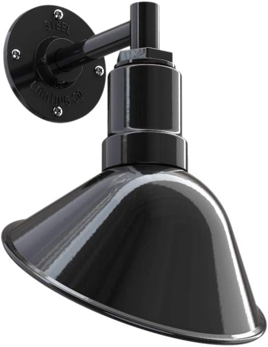 Matte Black 9 in Dome 16 in Gooseneck Outdoor Wall Light H16363