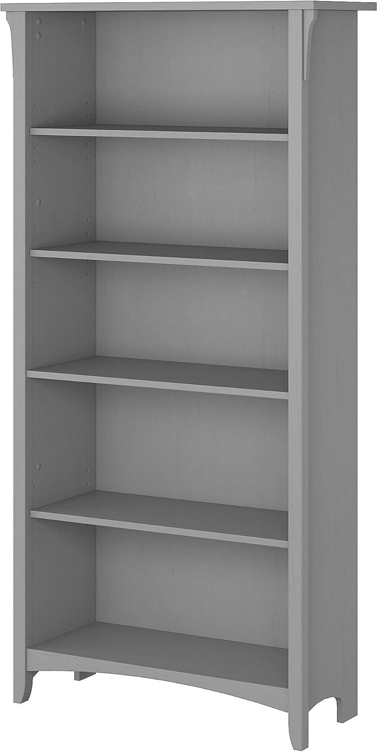 5 Shelf Bookcase in Antique White E1767