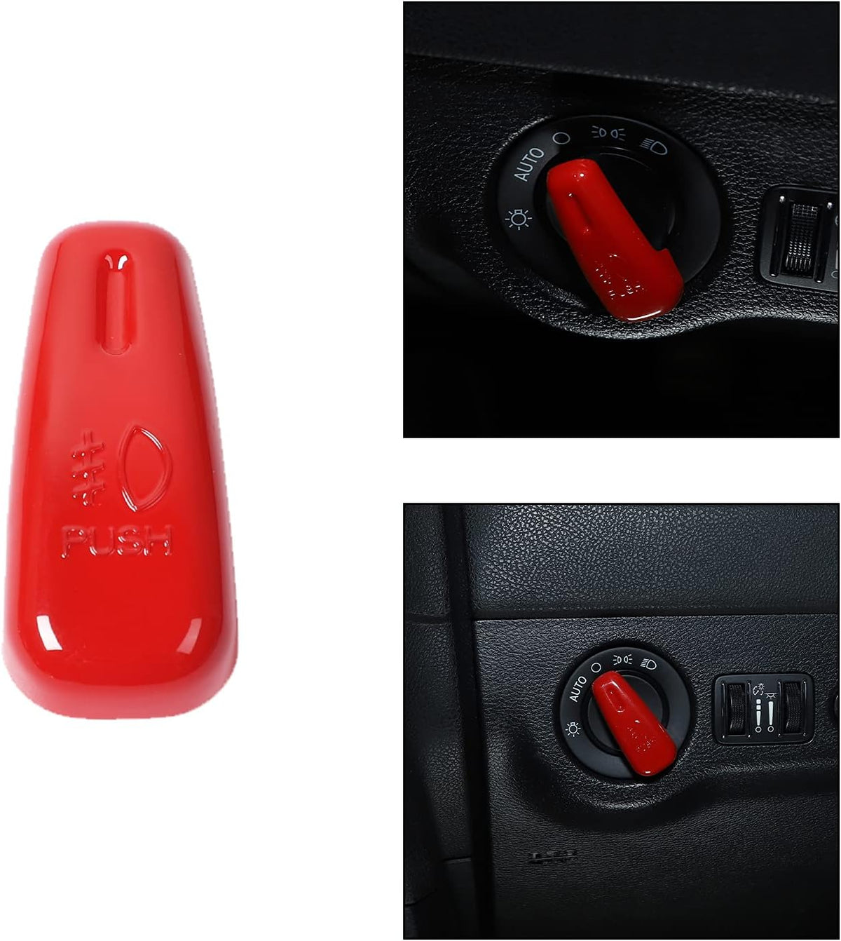 Headlight Control Switch Knob Cover Trim (Red) N368