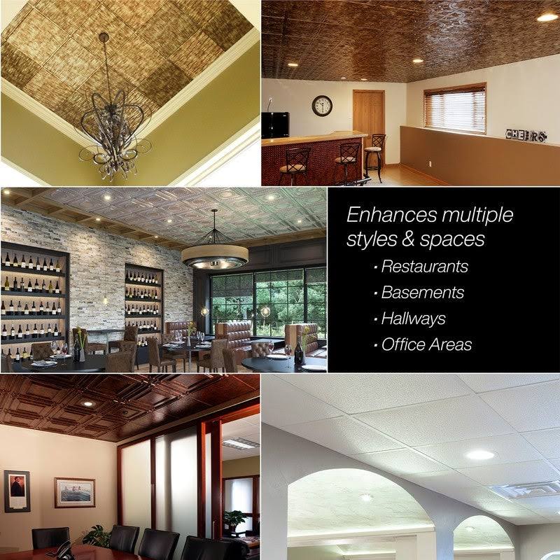 4 Decorative Vinyl 2ft x 2ft Lay in Ceiling Tile in Moonstone Copper (5 Pack) P49227