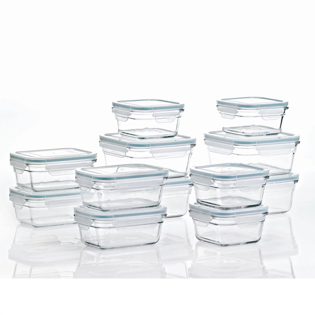 24 Piece Oven Microwave Safe Glass Food Storage Containers Set with Lids Z713280