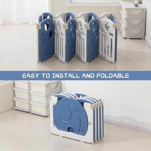 Blue 18 Panels Baby Playpen Q73256