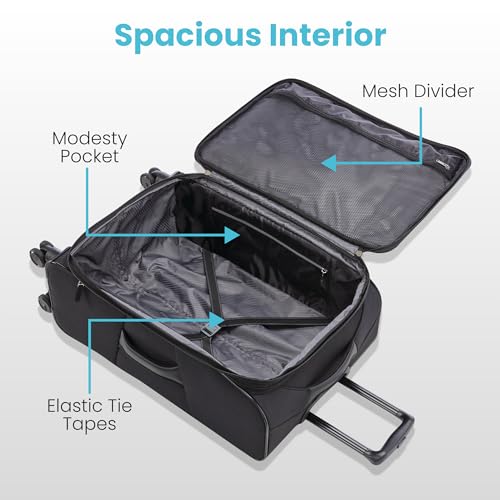 20 Spinner Softside Luggage with Spinner Wheels, Classic Blue J850019