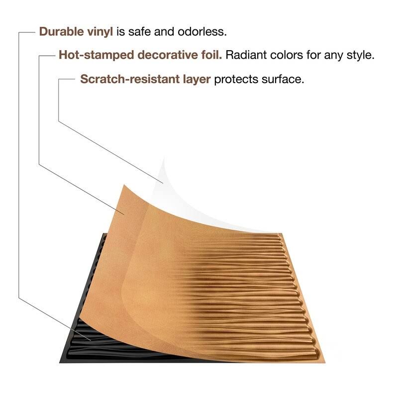 4 Decorative Vinyl 2ft x 2ft Lay in Ceiling Tile in Moonstone Copper (5 Pack) P49227