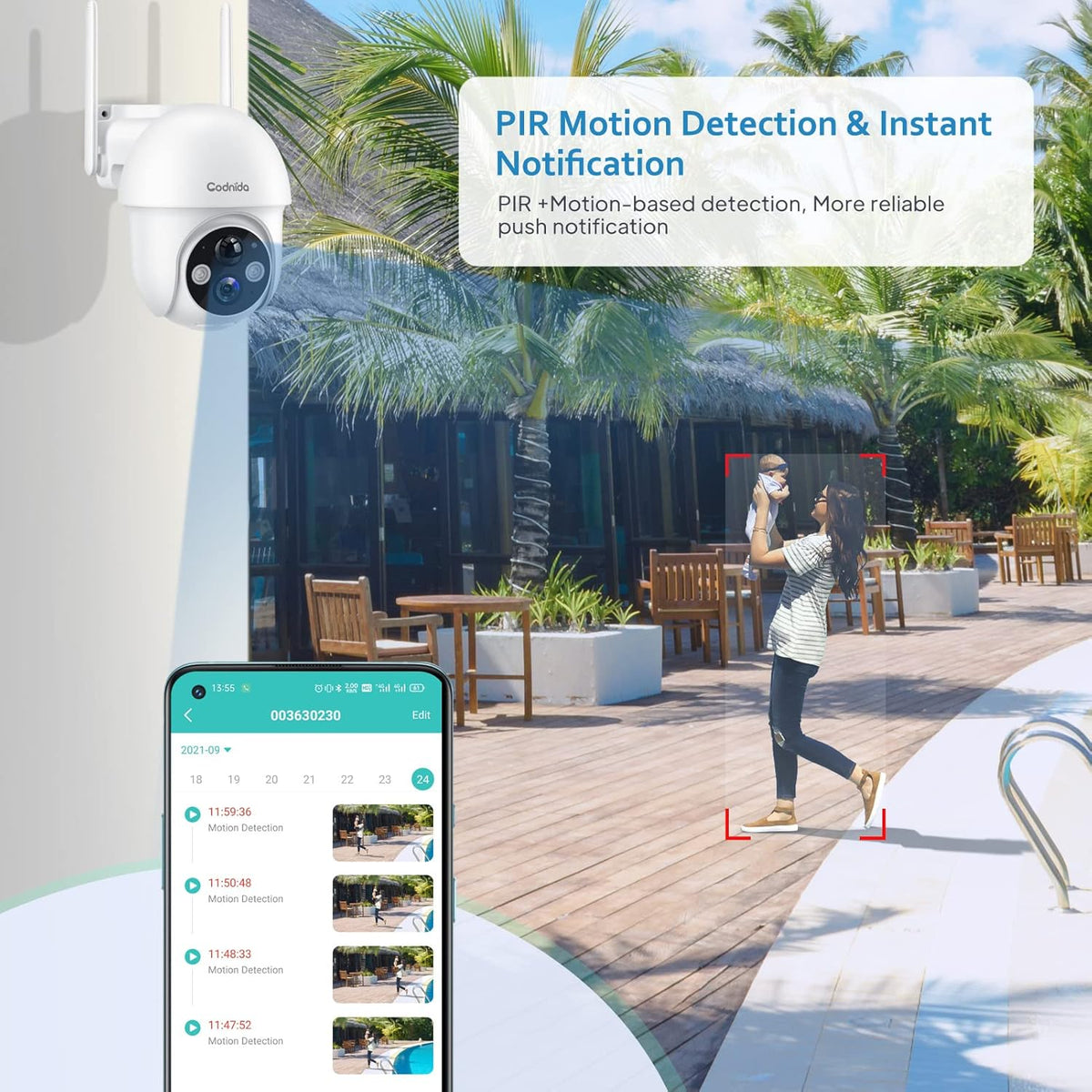 Wireless Outdoor Solar Security Camera with Night Vision D237980