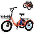 Electric Tricycle, Aluminum 20" E-Trike, 500W 48V 14.5Ah Lithium Battery, Front Suspension 3 Wheels Ebike, Front Basket X237