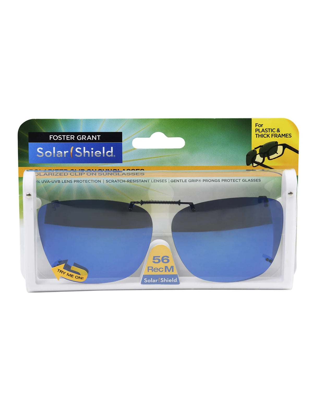 Blue Rectangle Clip-On Sunglasses Q82072