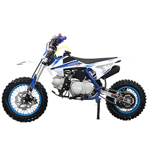110cc Dirt Bike with Semi-Automatic Transmission, Kick Start, 12"/10" Wheels, Blue X4699