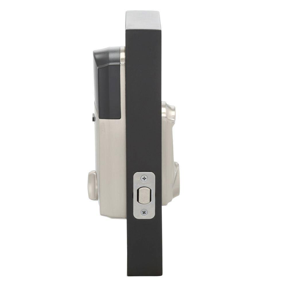 Satin Nickel Touchscreen Deadbolt with Alarm F29191