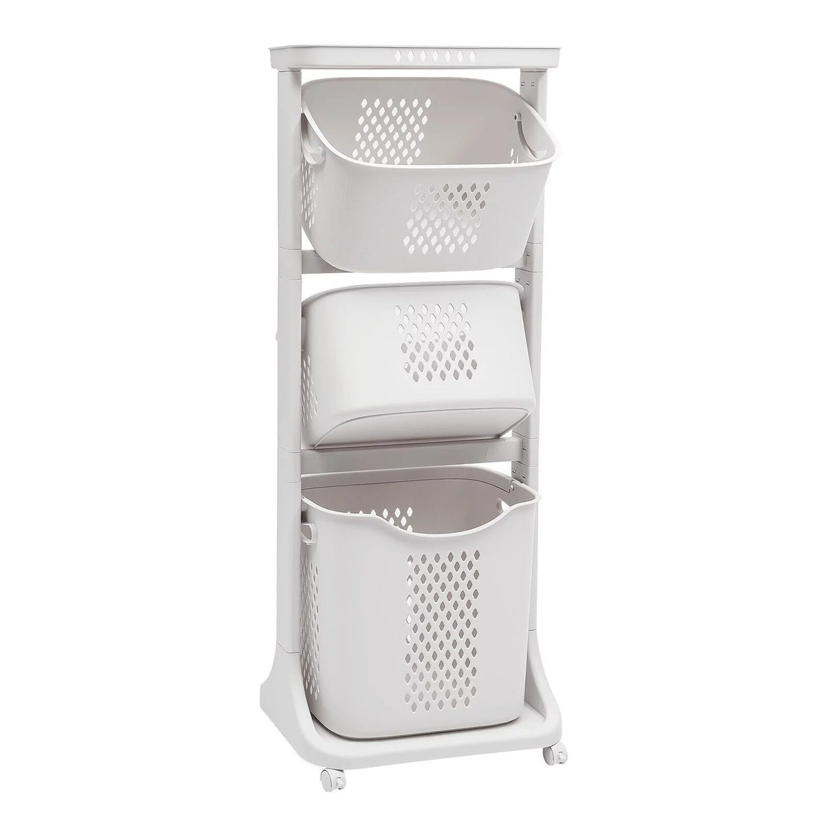 3-Tier Laundry Hamper Sorter Rolling Cart K1498