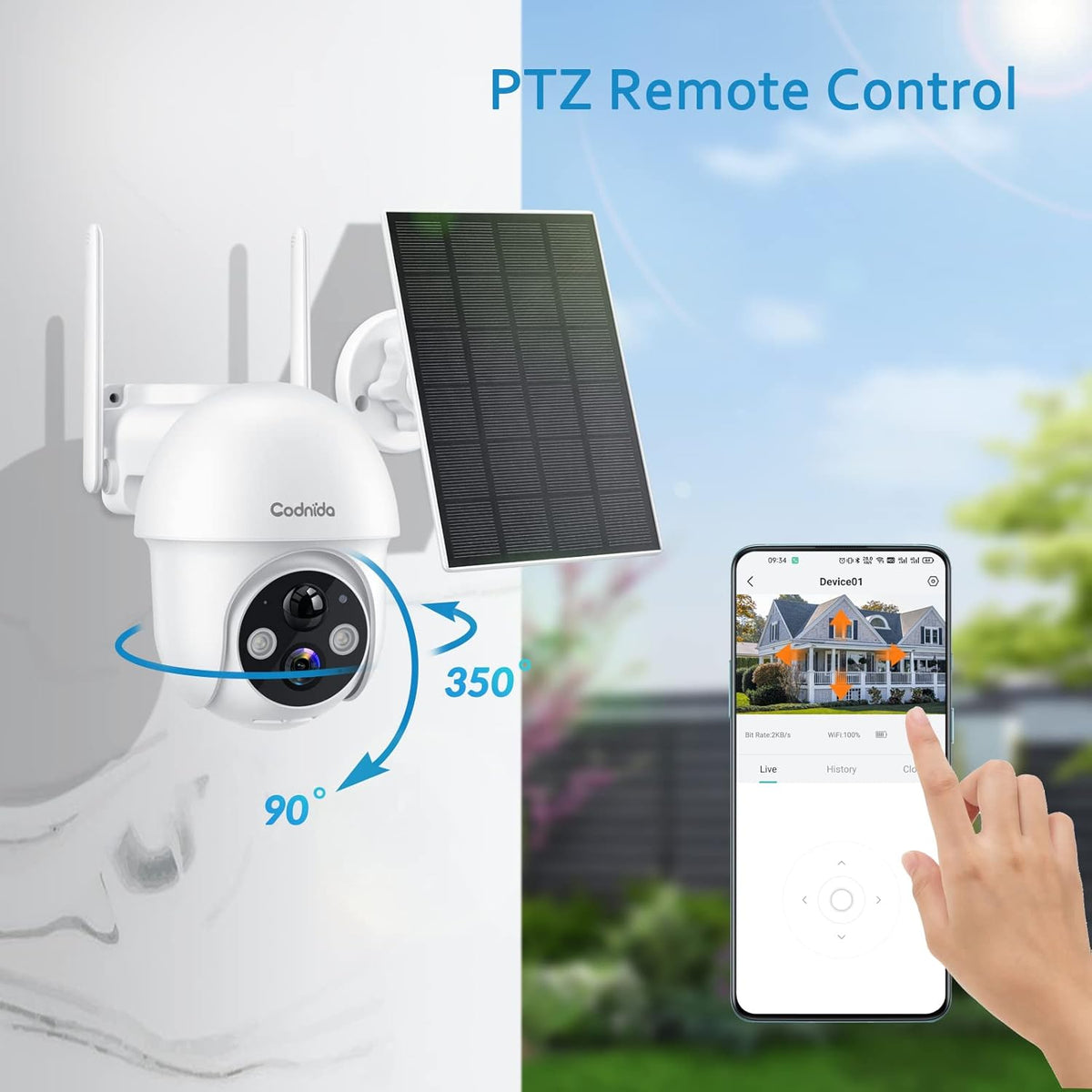 Wireless Outdoor Solar Security Camera with Night Vision D237980