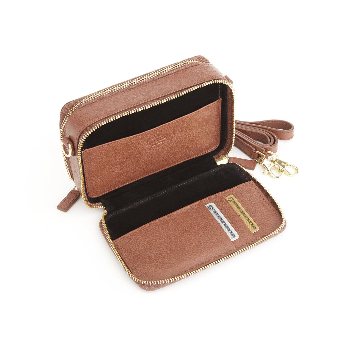 Leather Crossbody Camera Bag - Brown E88417