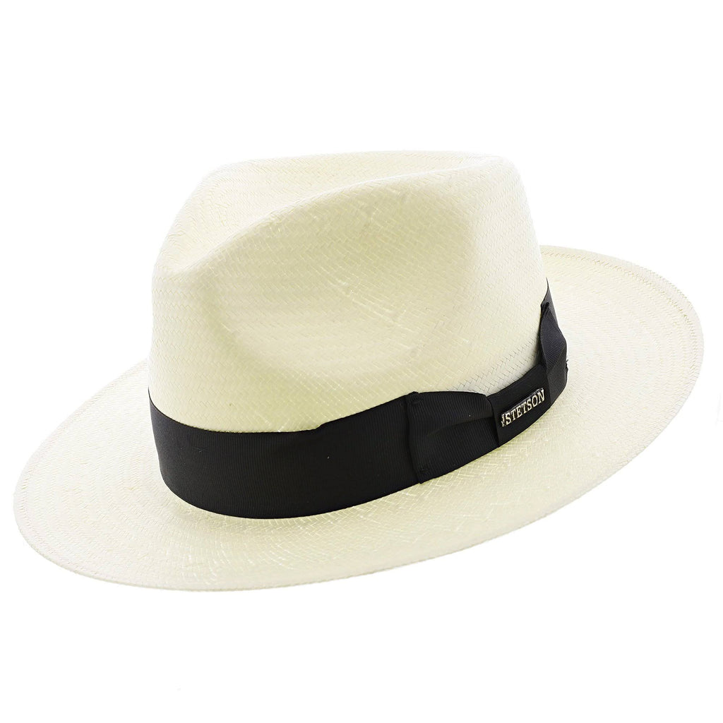 Natural Straw Shantung Fedora Hat J72483