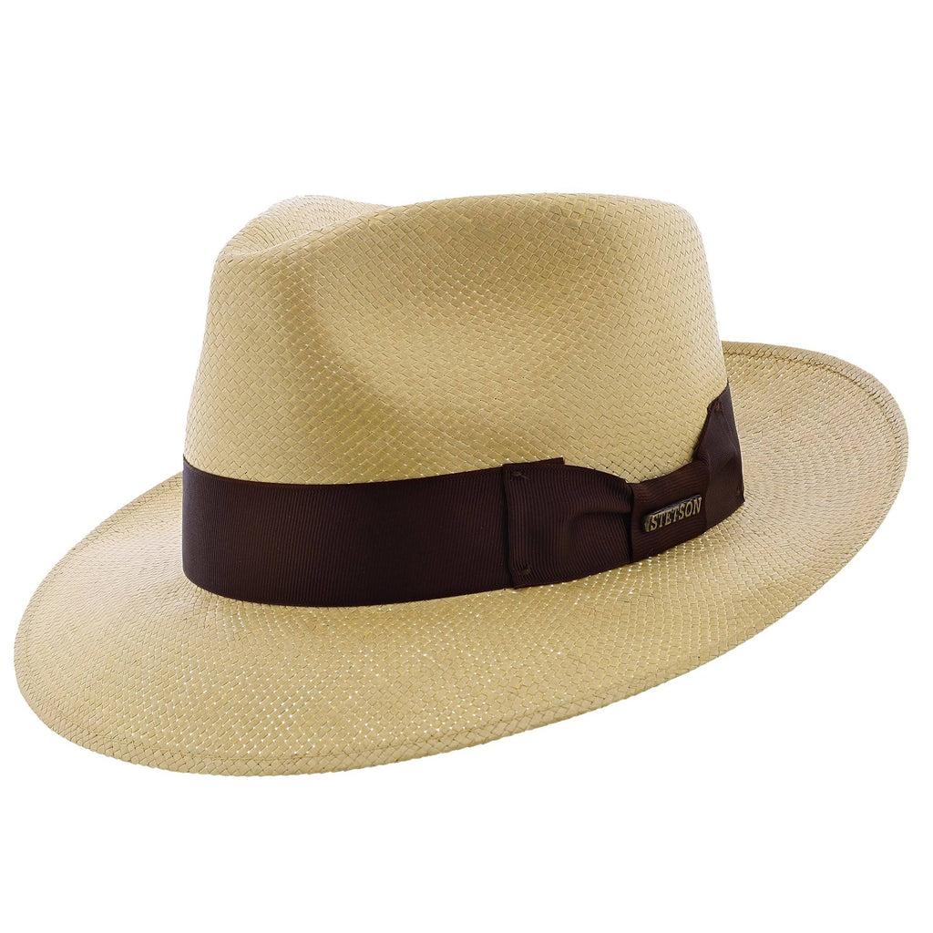 Natural Straw Shantung Fedora Hat J72483