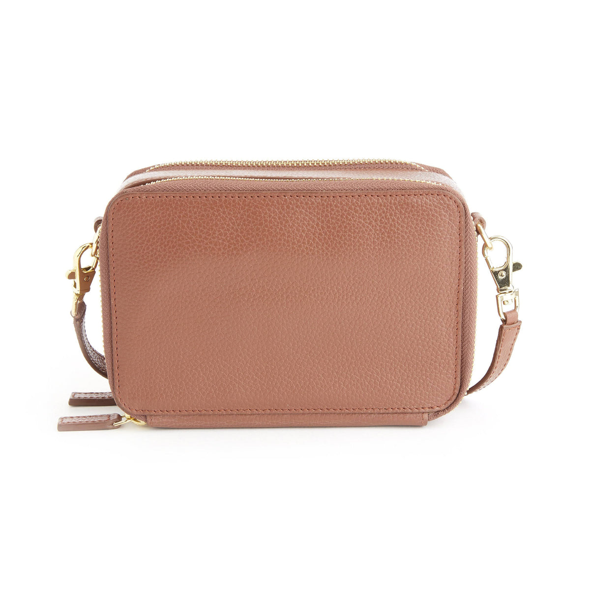 Leather Crossbody Camera Bag - Brown E88417