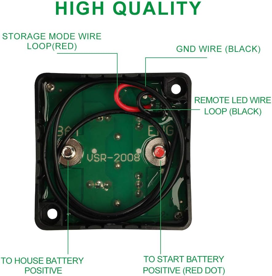 12V 140Amp Voltage Sensitive Relay & Wiring Cable Kit I937