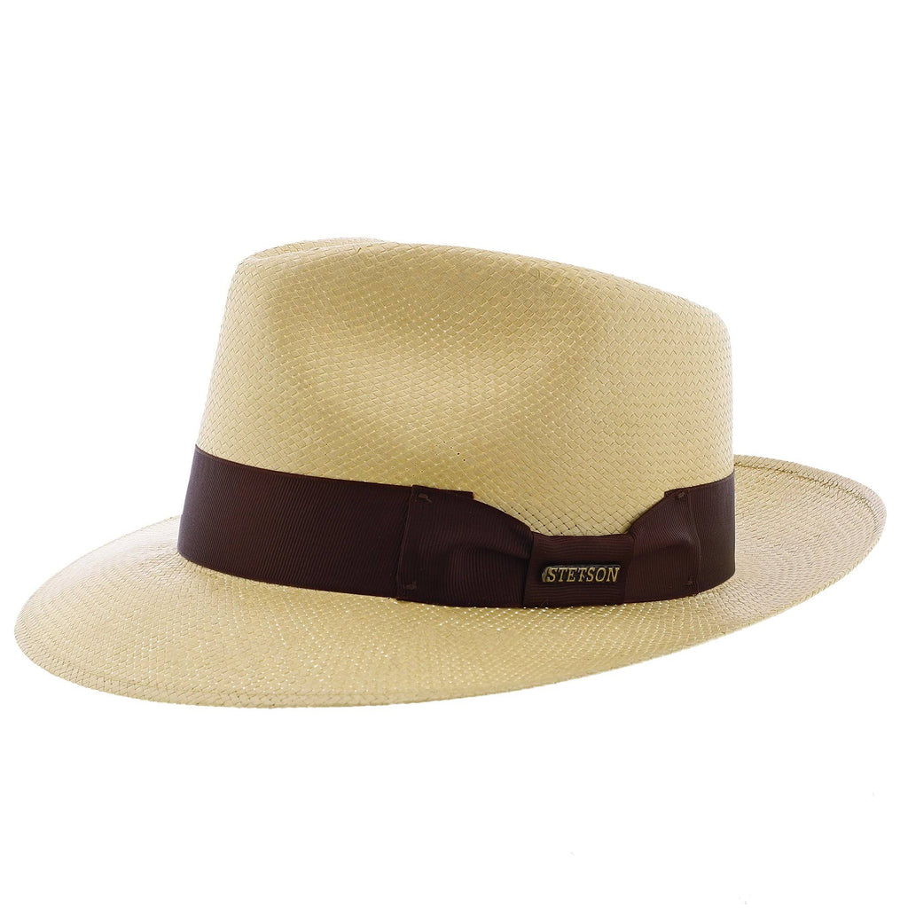 Natural Straw Shantung Fedora Hat J72483
