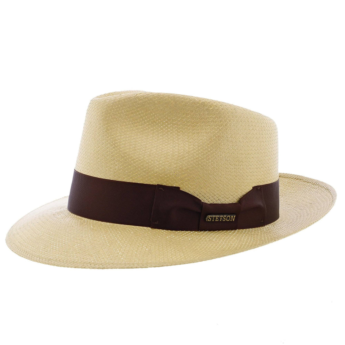 Natural Straw Shantung Fedora Hat J72483