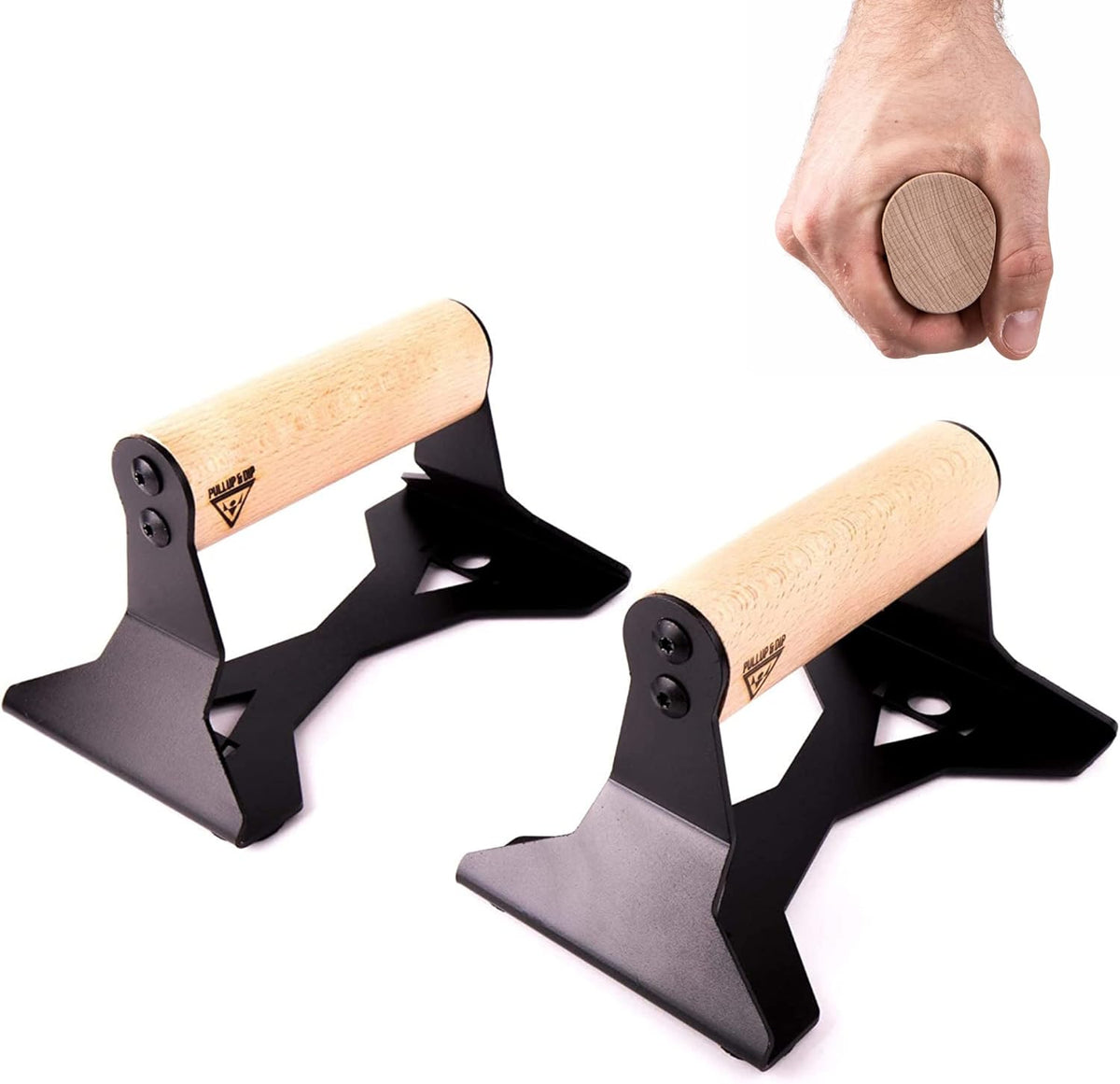 Wooden Push Up Bars with Steel Anti-Slip Handles A381