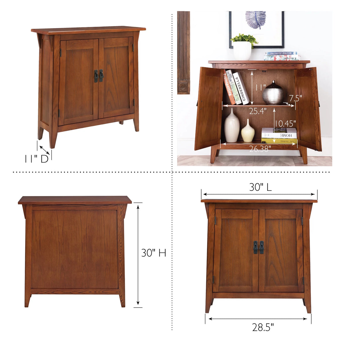 Solid Wood Hall Stand, Rich Russet Finish H20214
