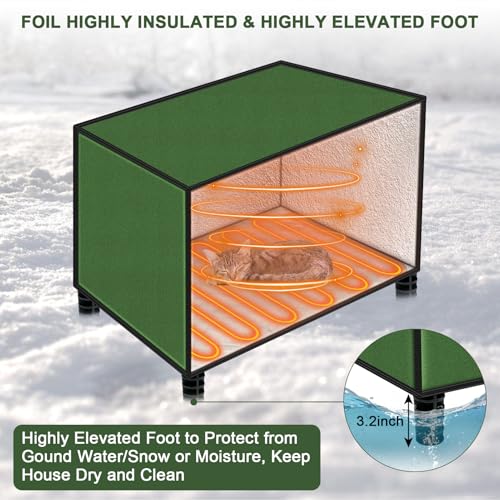 Heated Outdoor Cat House 20x16x20 in J715578