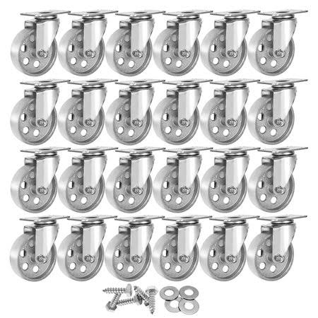 24 All Gray Metal Swivel Plate Caster Wheels Heavy Duty High-gauge Steel D2320