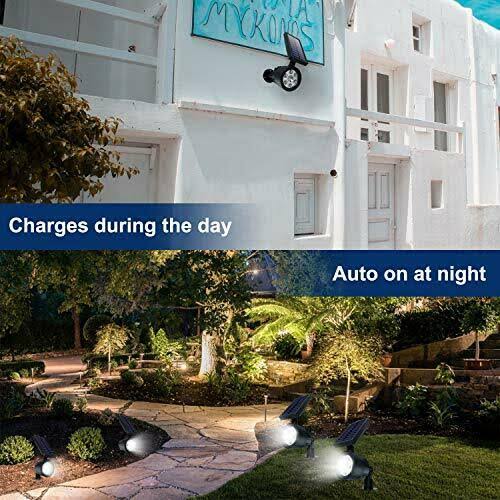White 2-in-1 Solar Wall Lights, 200 Lumens, 7 LEDs H9663