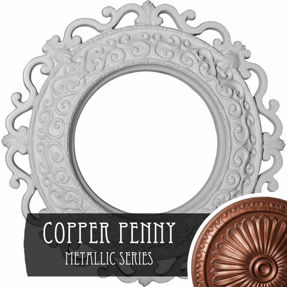 Hand-Painted Copper Penny Ceiling Medallion L216