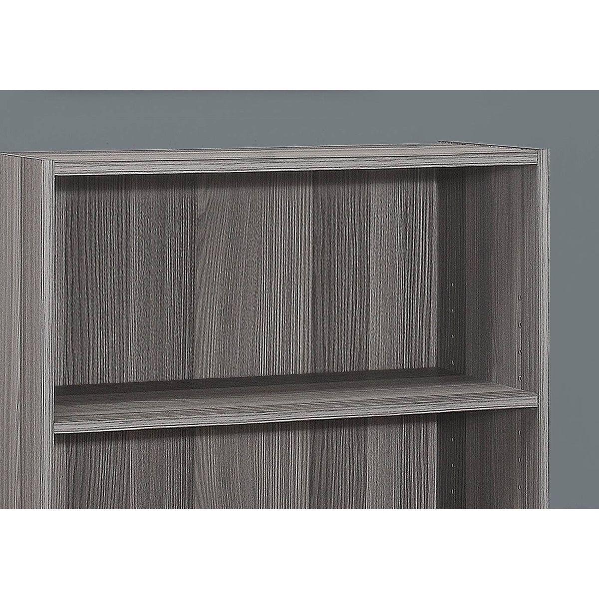 Gray Contemporary 3 Shelves Rectangular Bookcase K539335
