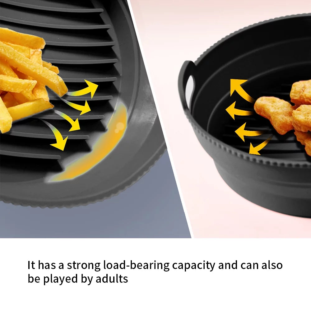 2 Pack 7.5 inch Reusable Non-Stick Silicone Air Fryer Liners O260