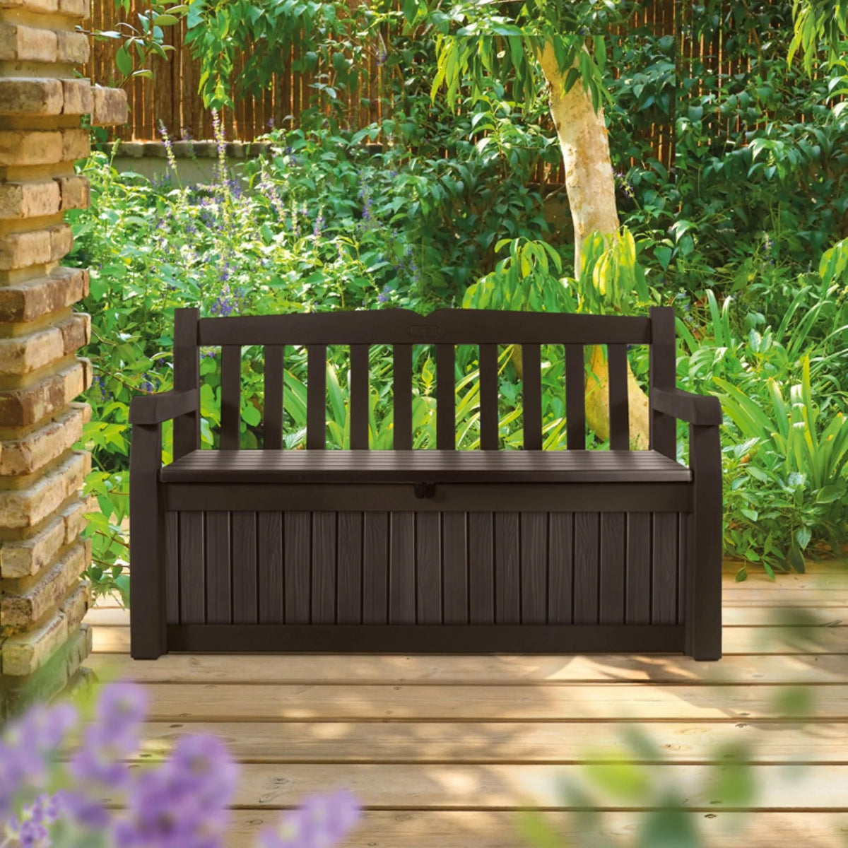 Outdoor Storage Resin Bench P1378