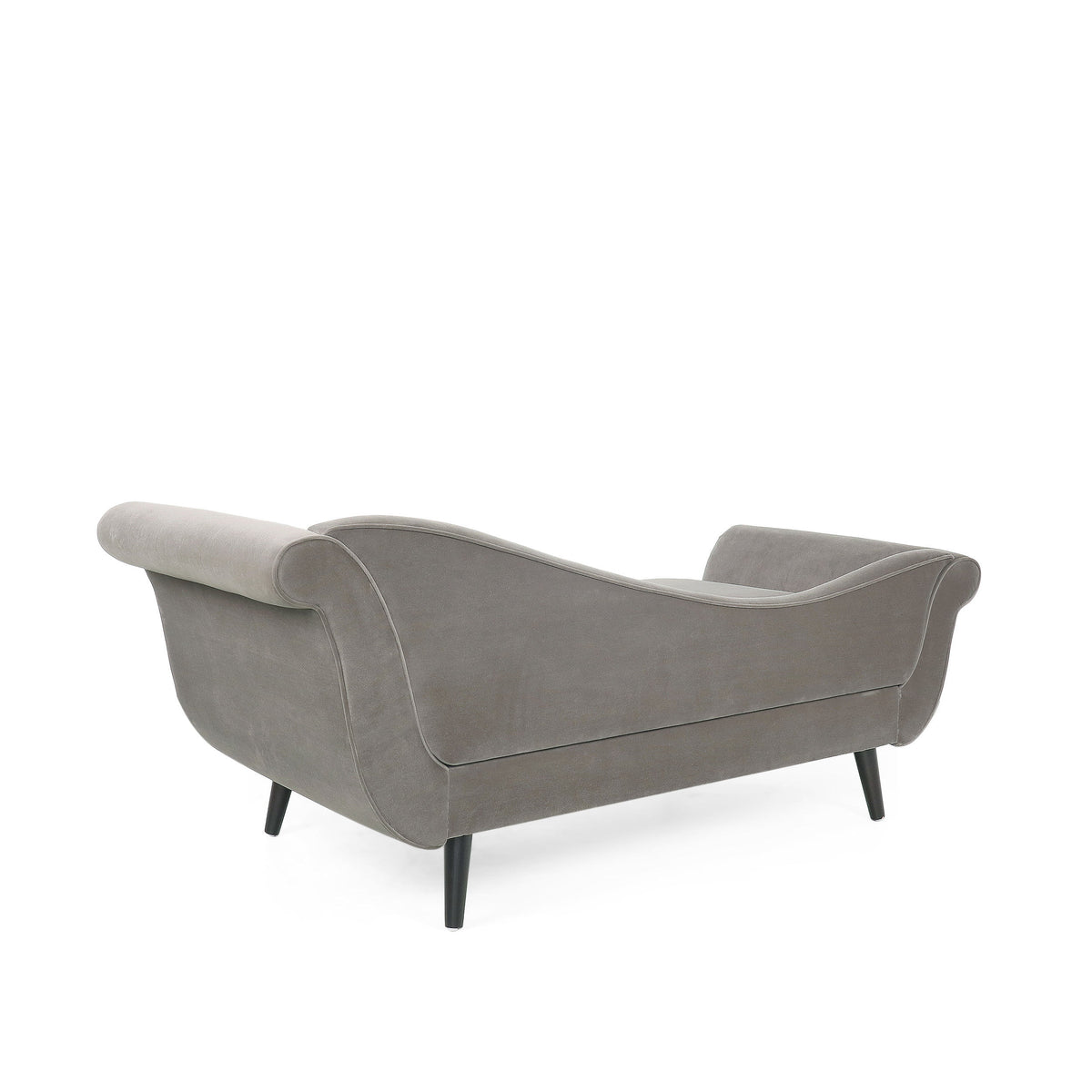 Velvet Chaise Lounge with Scroll Arms C80356