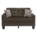 Chocolate Microfiber Upholstered Loveseat S653504