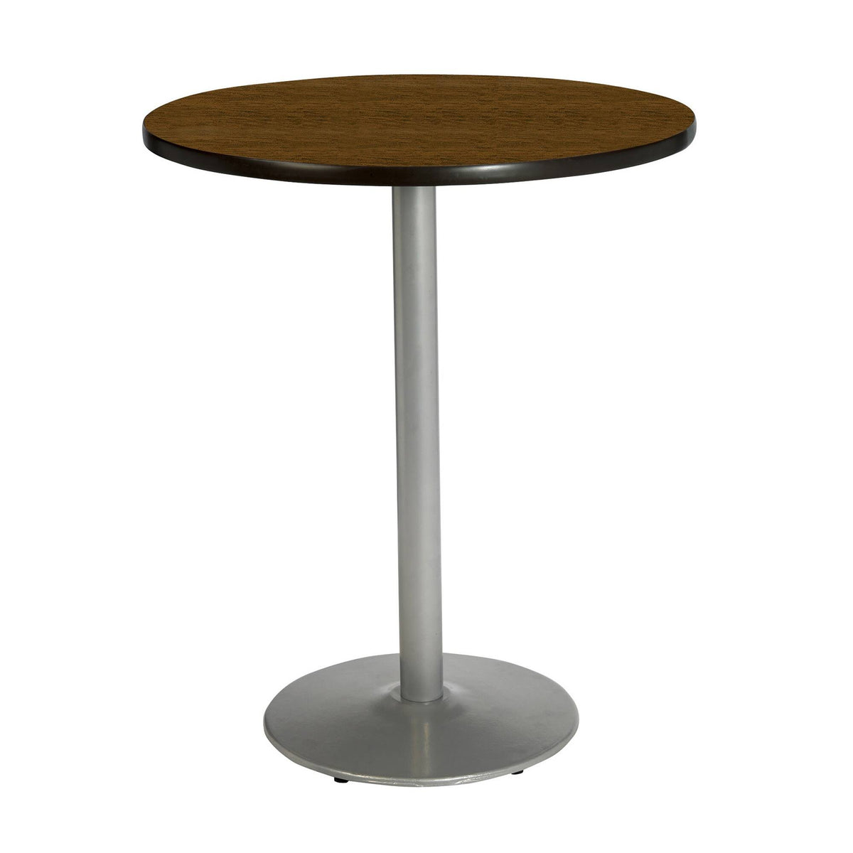 Dark Mahogany 30in Bistro Table with Round Silver Base A49347