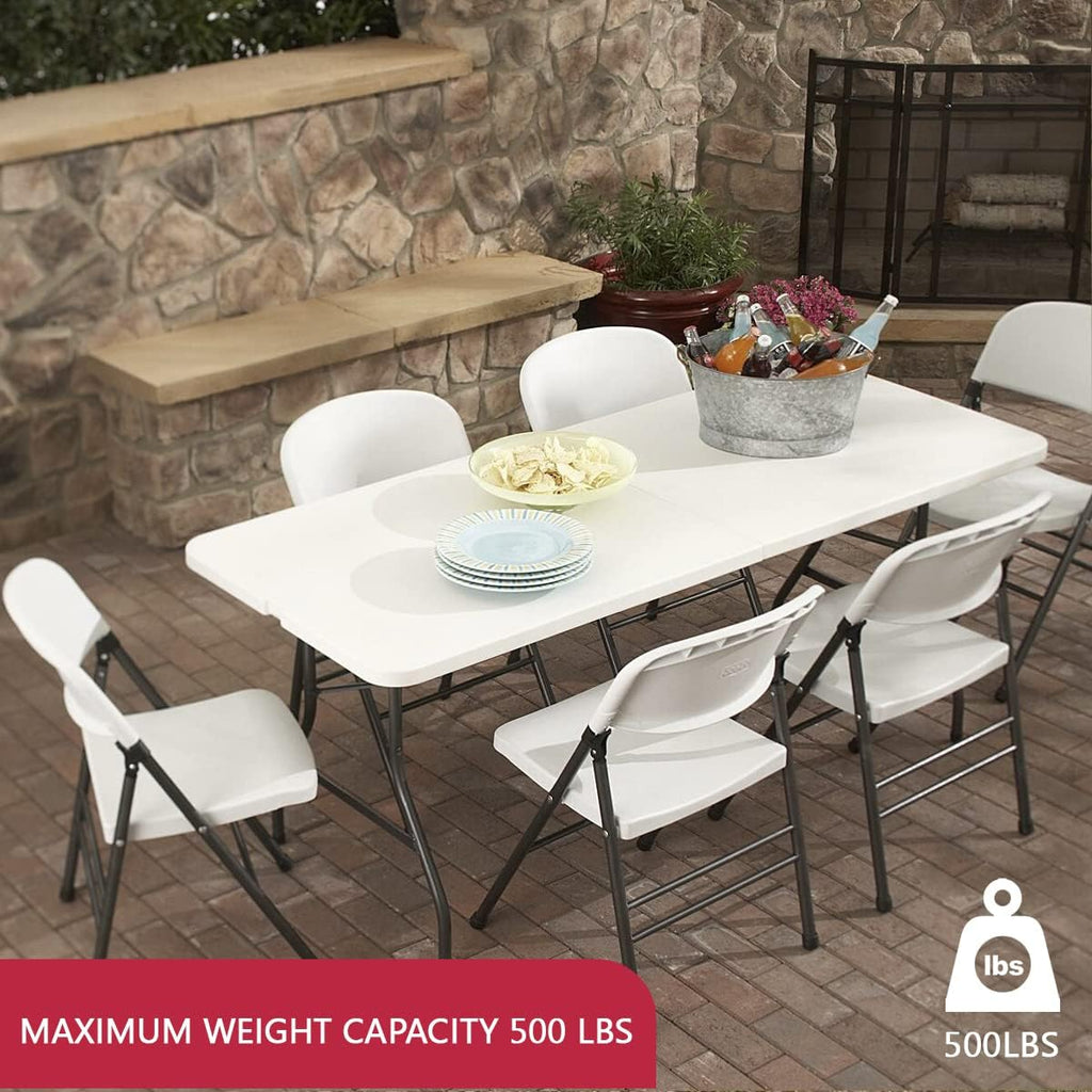 6 ft Plastic Folding Table with Carrying Handle S866170