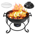 2 in 1 Wood Burning Fire Pit with Grill F139719
