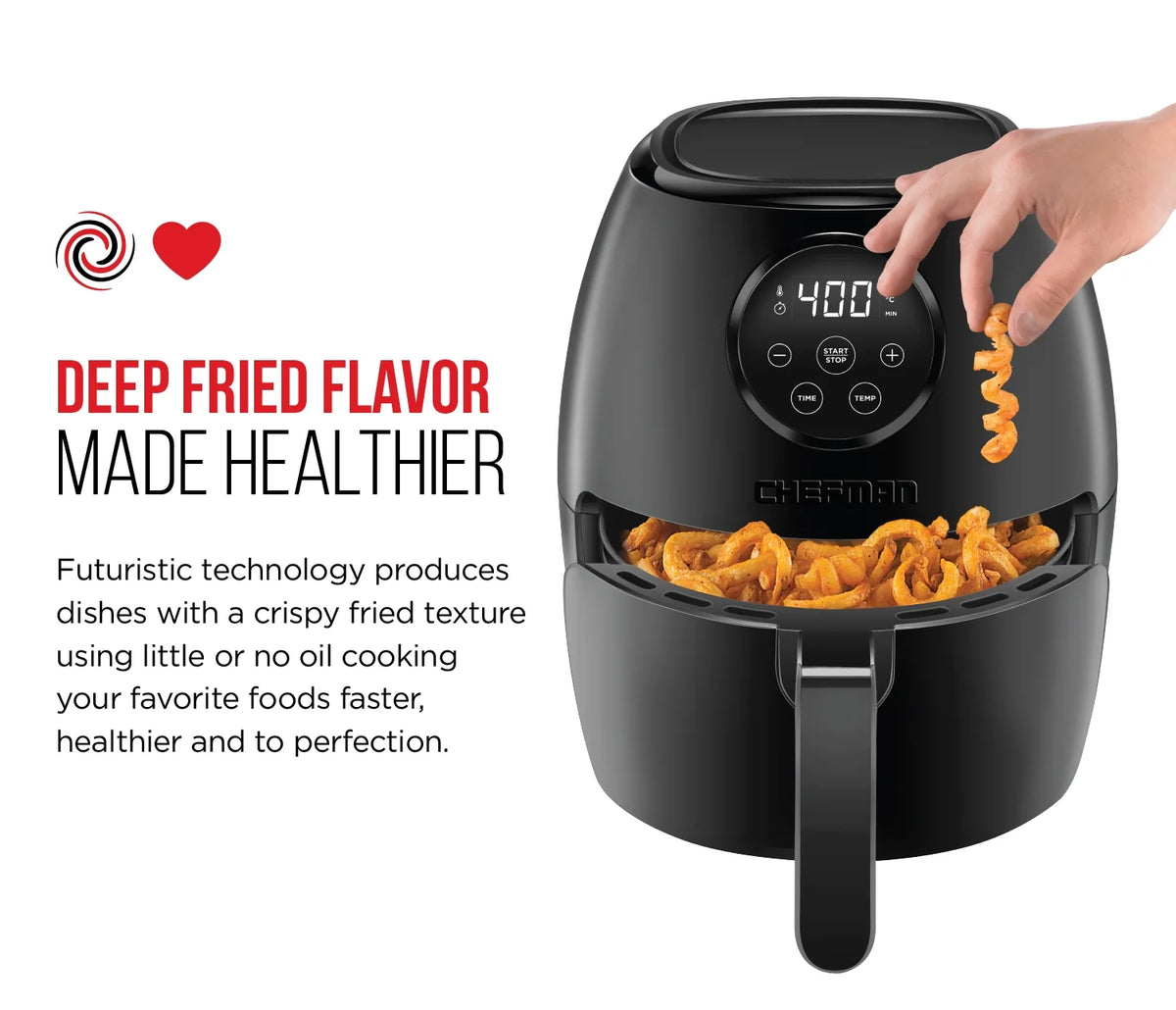 Matte Black 3.6 Quart Digital Air Fryer Oven M87445