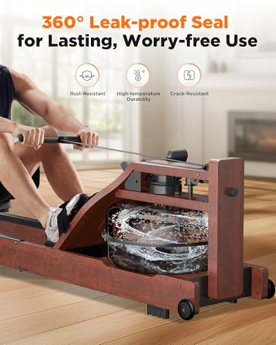 Foldable Water Rowing Machine 400LBS Weight Capacity with Monitor J775702