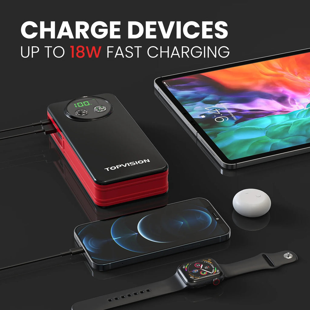 12V Car Jump Starter with Dual USB Quick Charge and DC Output J934278
