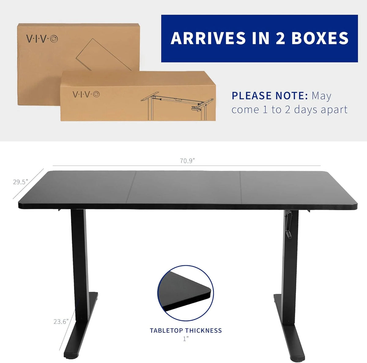 71 X 30 Inch Height Adjustable Standing Desk U803