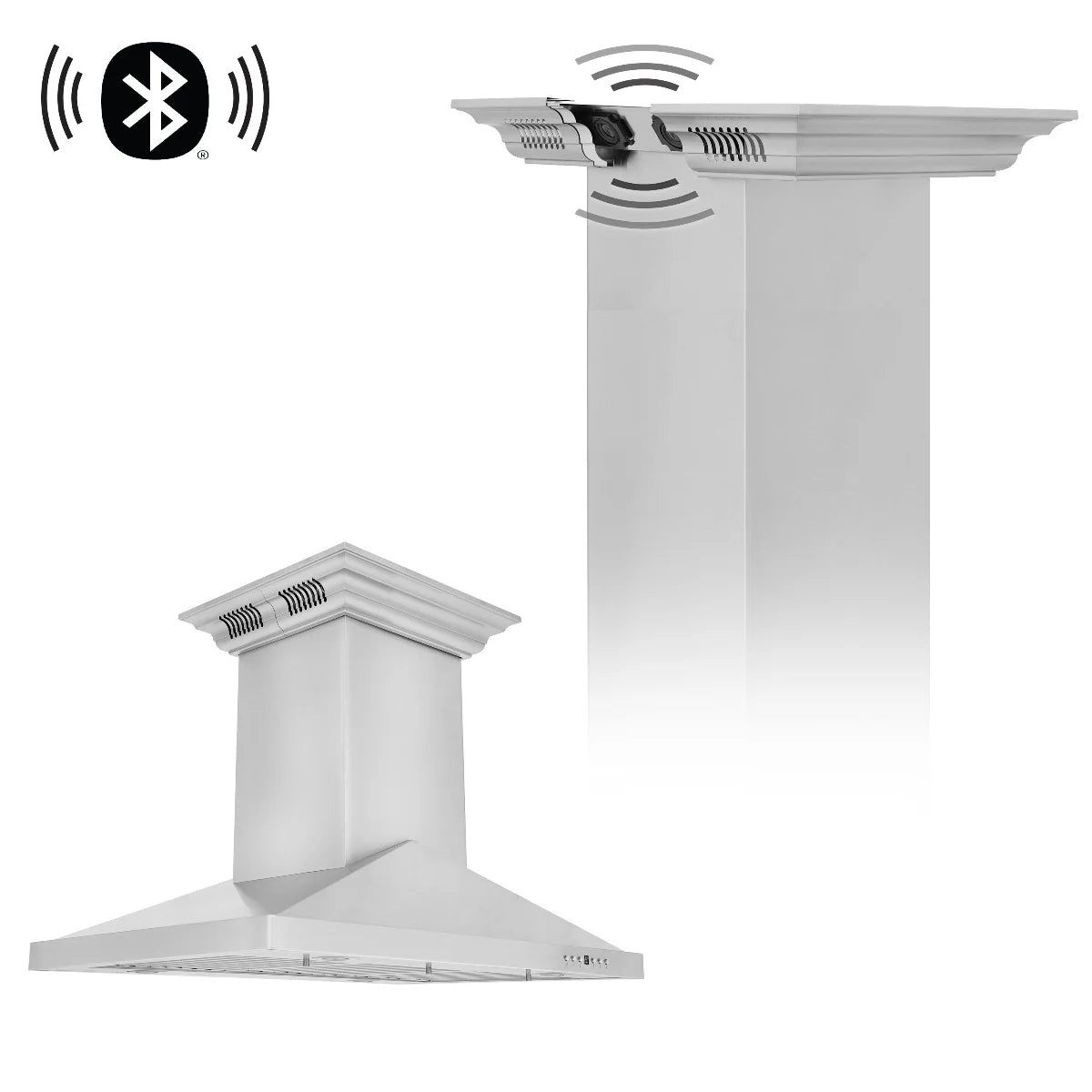 36 in. Island Mount Range Hood Stainless Steel with Bluetooth Speakers A275